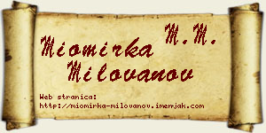 Miomirka Milovanov vizit kartica